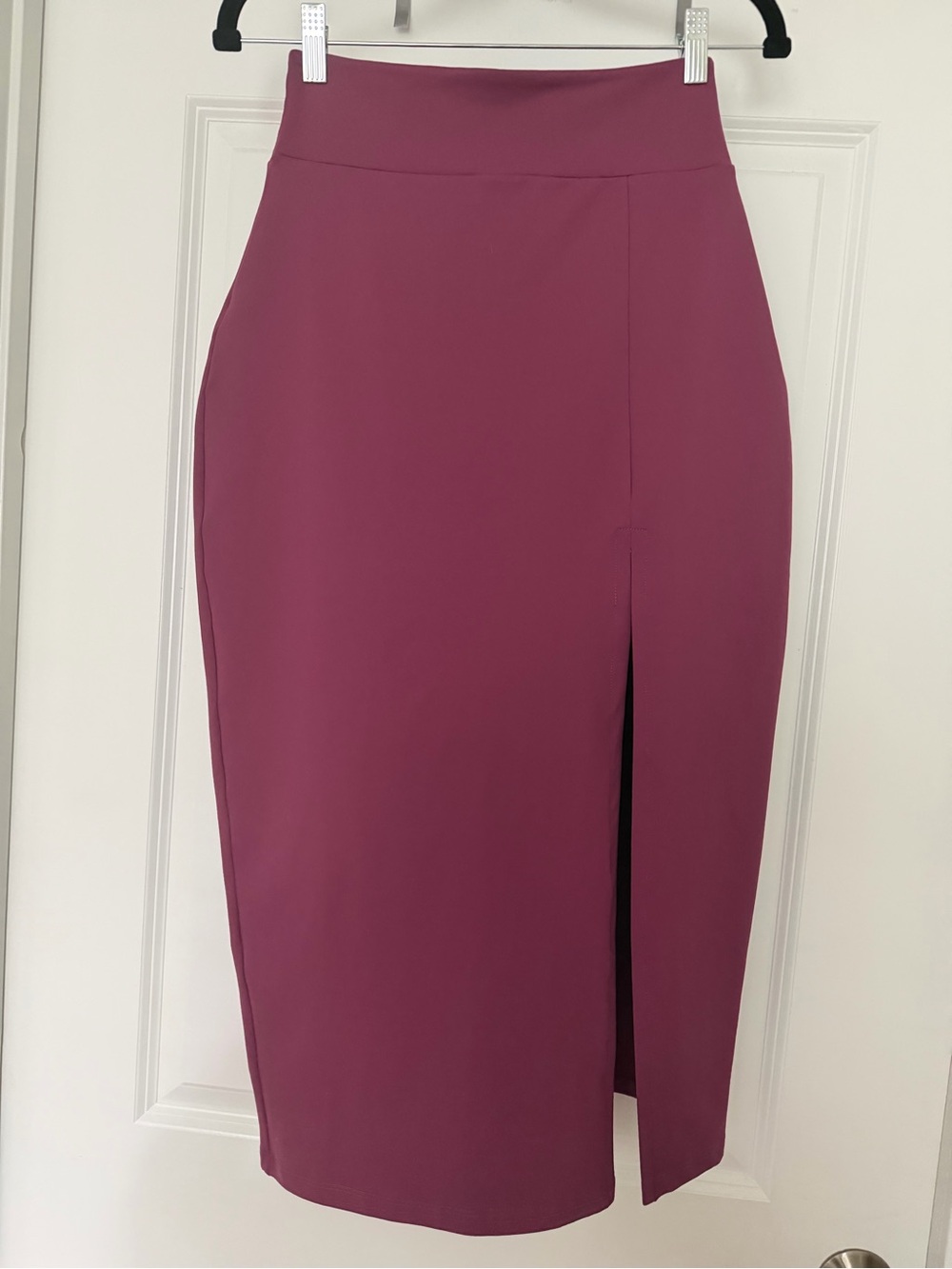 NWT Susana Monaco Amaranth Front Slit Midi Pencil Skirt S $138